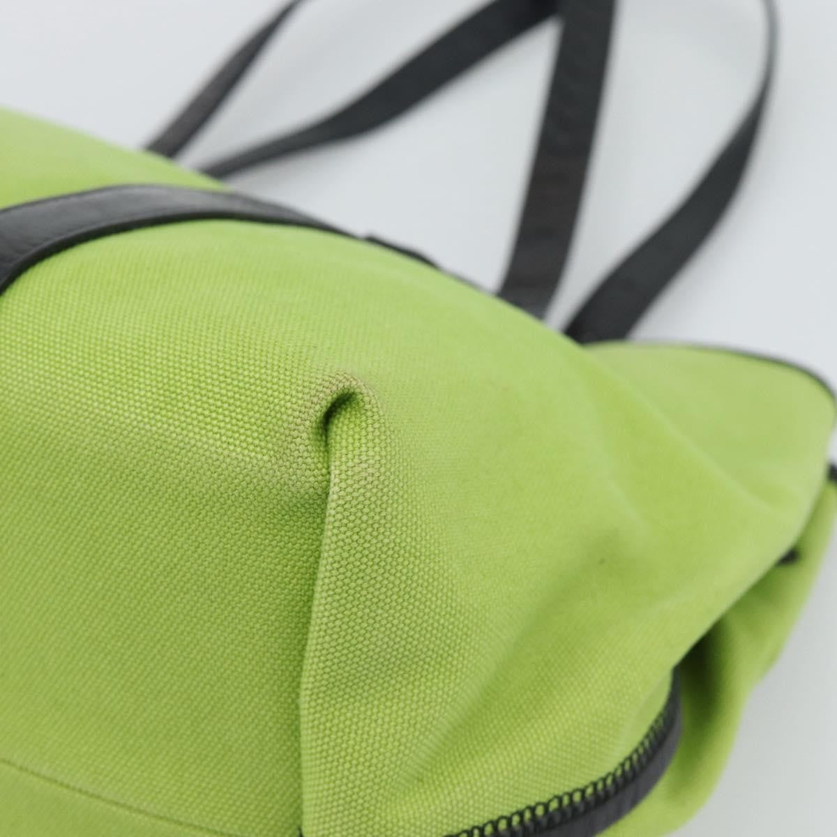 Bottega Veneta Vintage Canvas Green Canvas Tote Bag Bag (Pre-Owned)