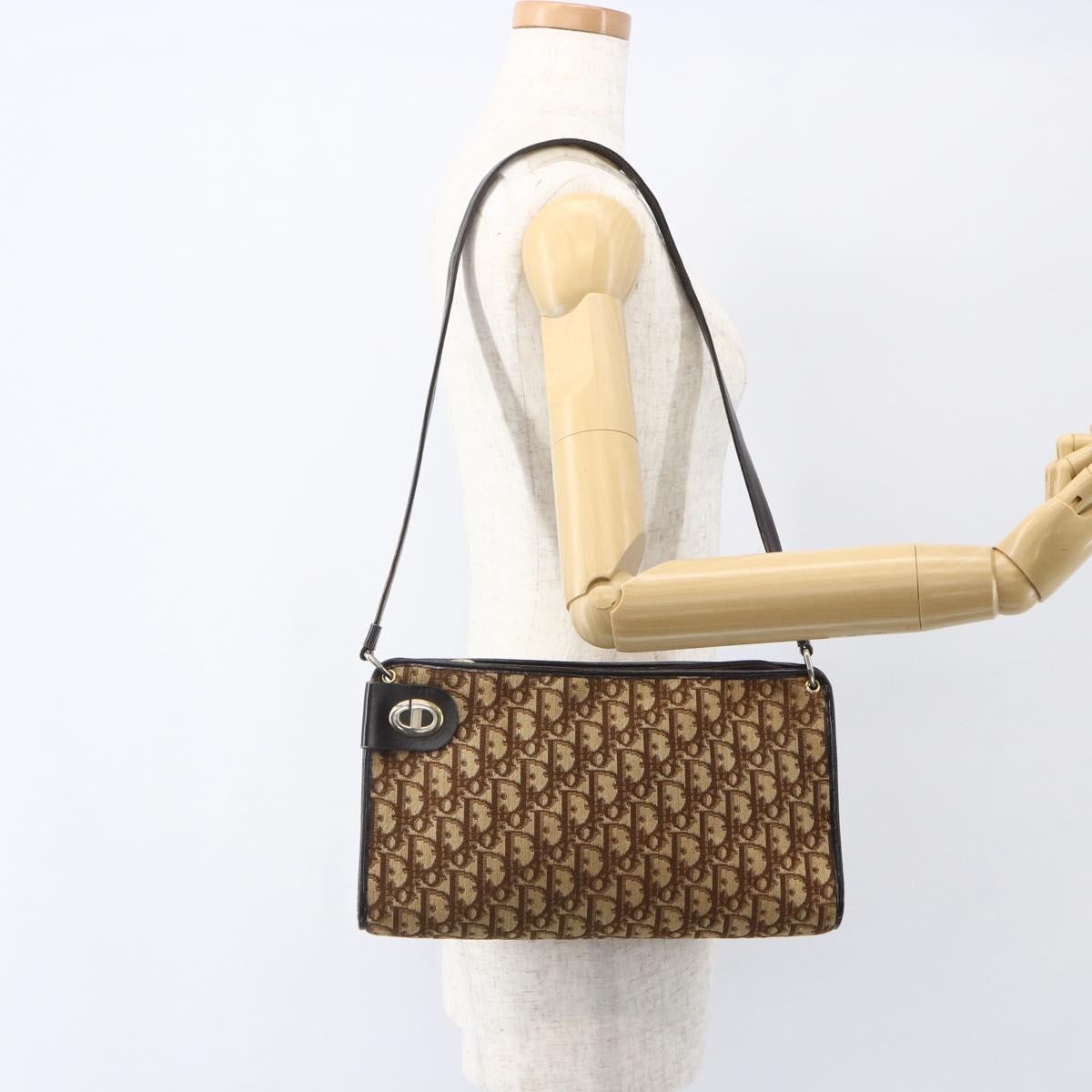Christian Dior Vintage Cd Trotter Canvas Beige Canvas Shoulder Bag Bag (Pre-Owned)