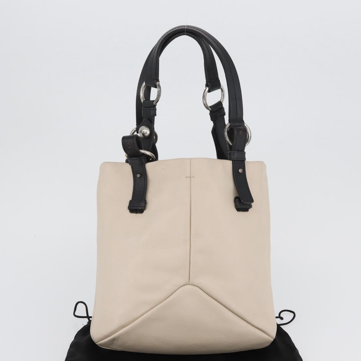 Saint Laurent Vintage Handbag Leather Beige Leather Handbag (Pre-Owned)