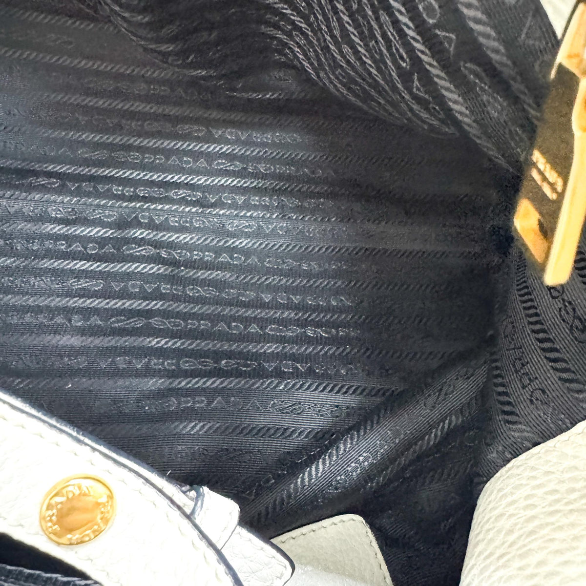Prada Convertible Shopper Tote Vitello Daino Gray Leather Tote Bag Bag (Pre-Owned)