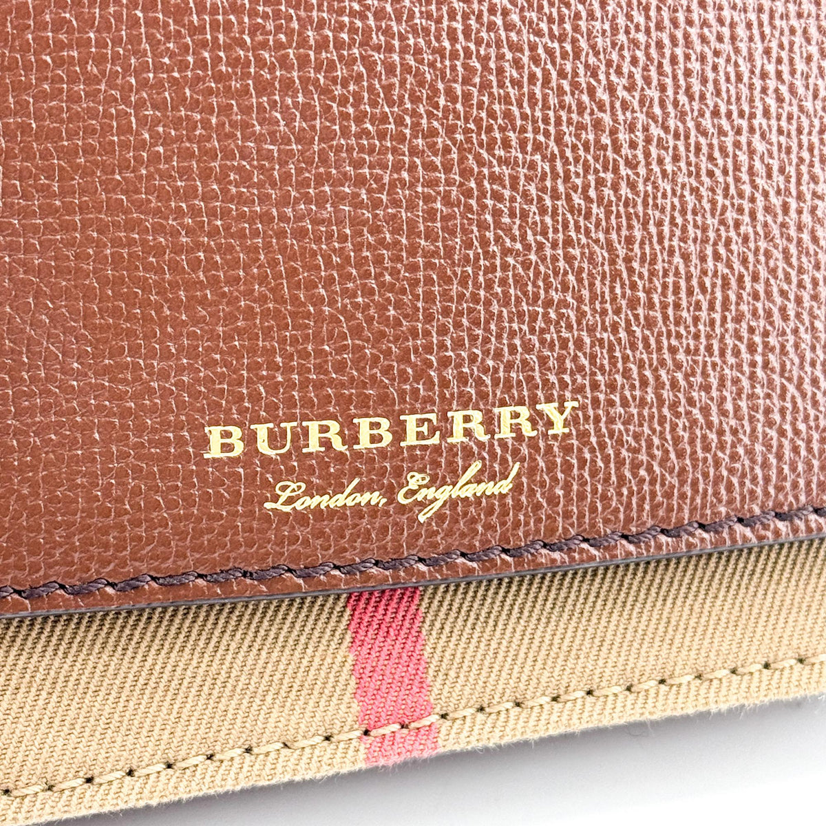 Burberry Folding Vintage Check Canvas And Leather Brown Leather Wallets Accessory (Pre-Owned)