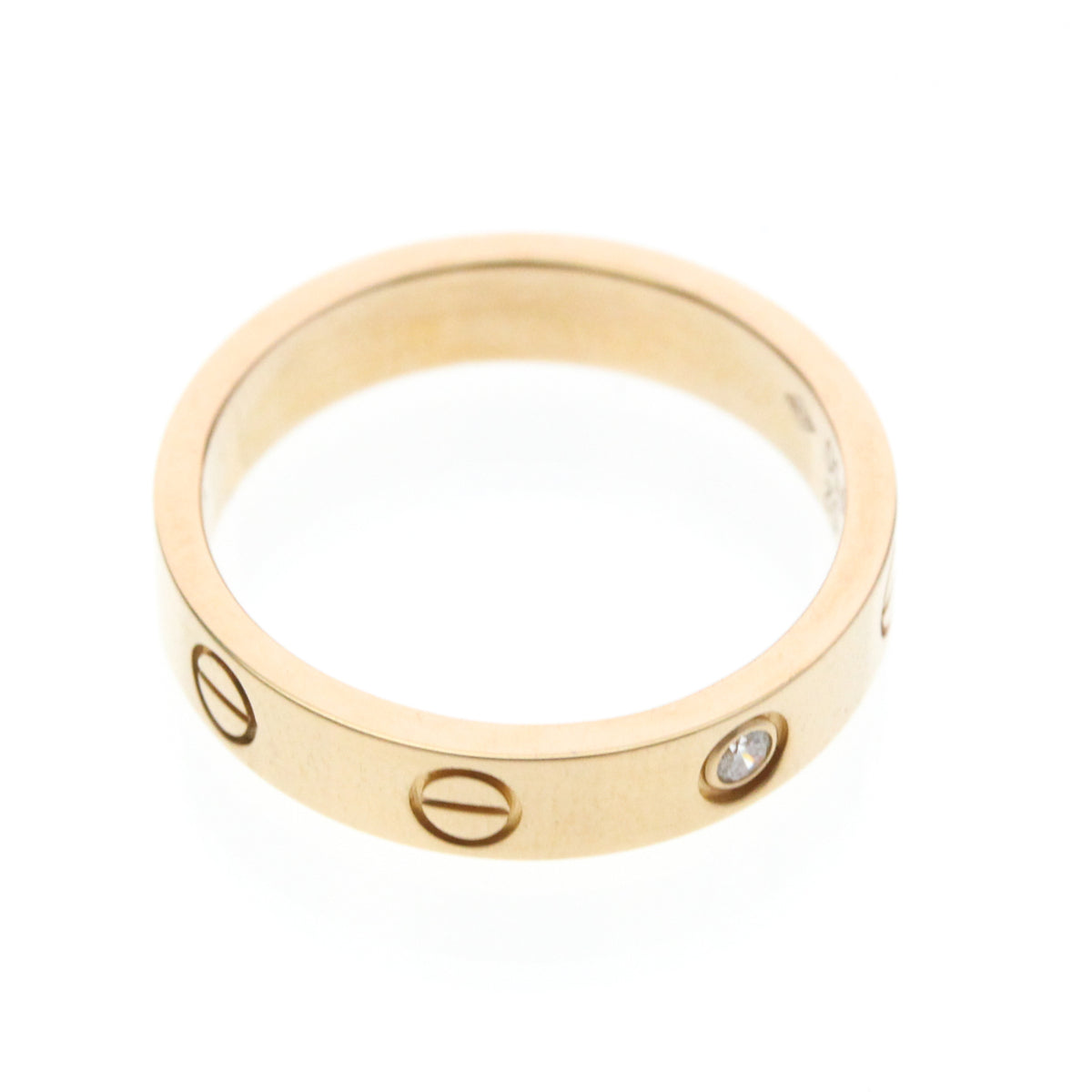 Cartier Love Wedding Band 1 Diamond 18K Rose Gold With Diamond Gold Pink_Gold Ring Jewelry (Pre-Owned)
