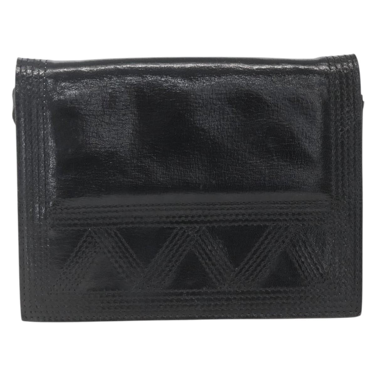 Saint Laurent Vintage Leather Black Leather Shoulder Bag Bag (Pre-Owned)
