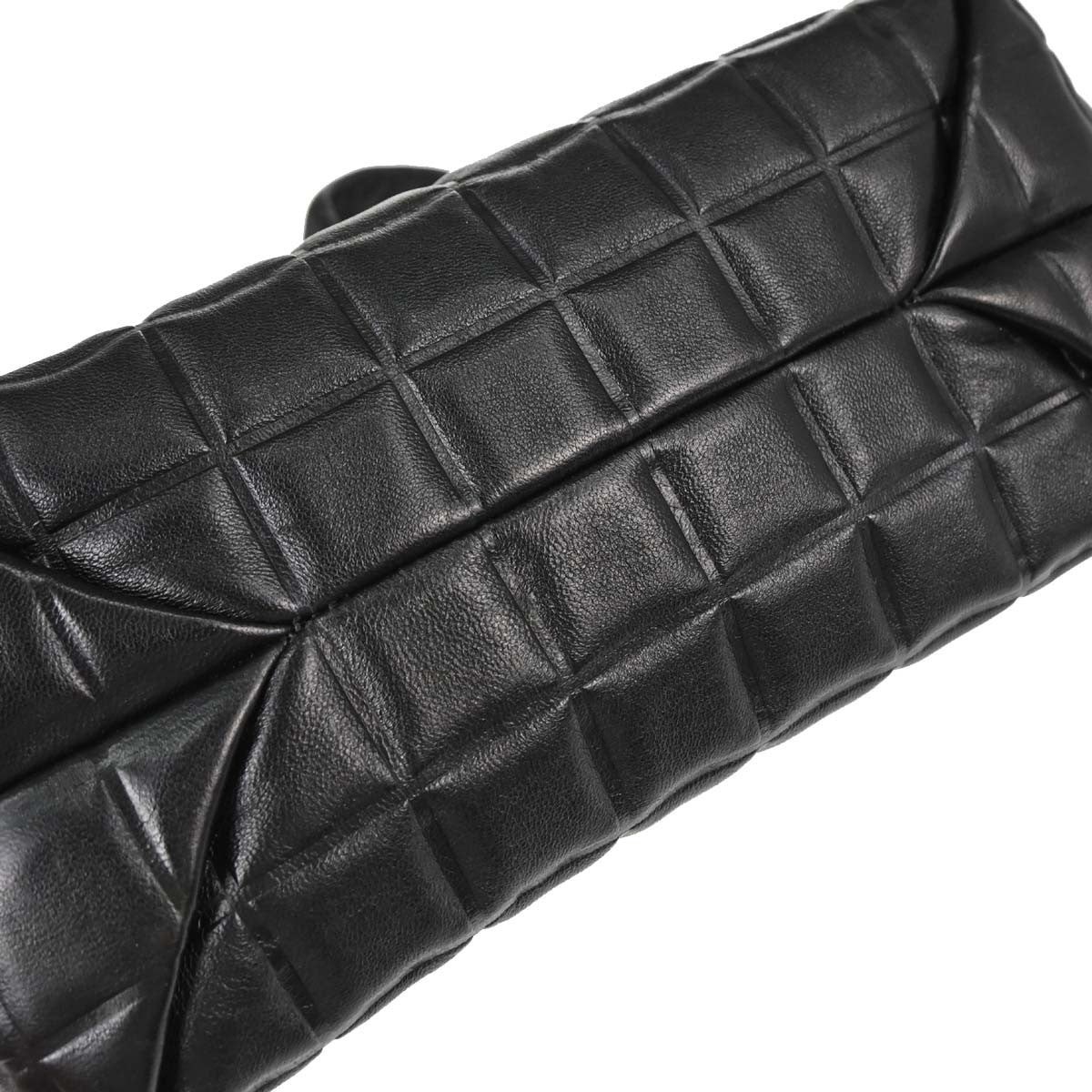 Chanel Chocolate Bar Frame Quilted Lambskin Black Leather Shoulder Bag Bag (Pre-Owned)