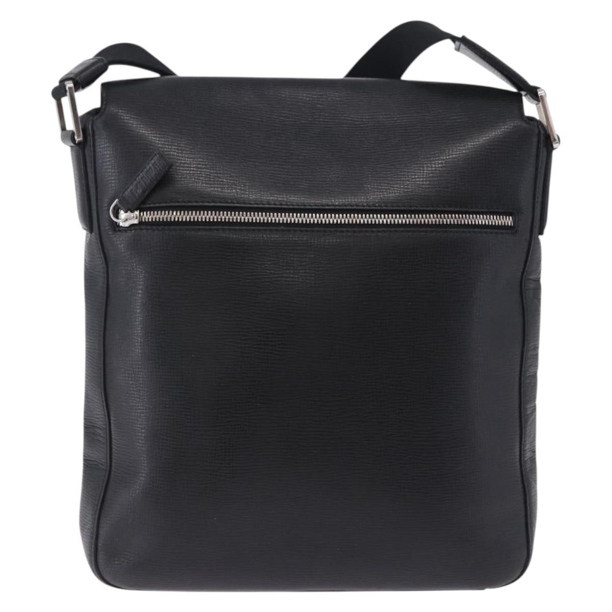Loewe Shoulder Bag Leather Black Leather Shoulder Bag Bag (Pre-Owned)
