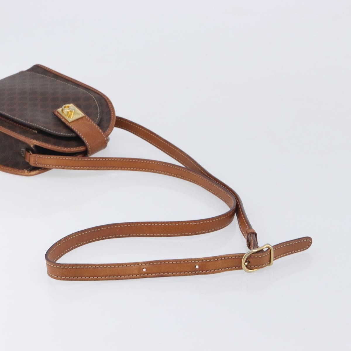 Celine Macadam Shoulder Canvas Brown Canvas Crossbody Bag Bag (Pre-Owned)