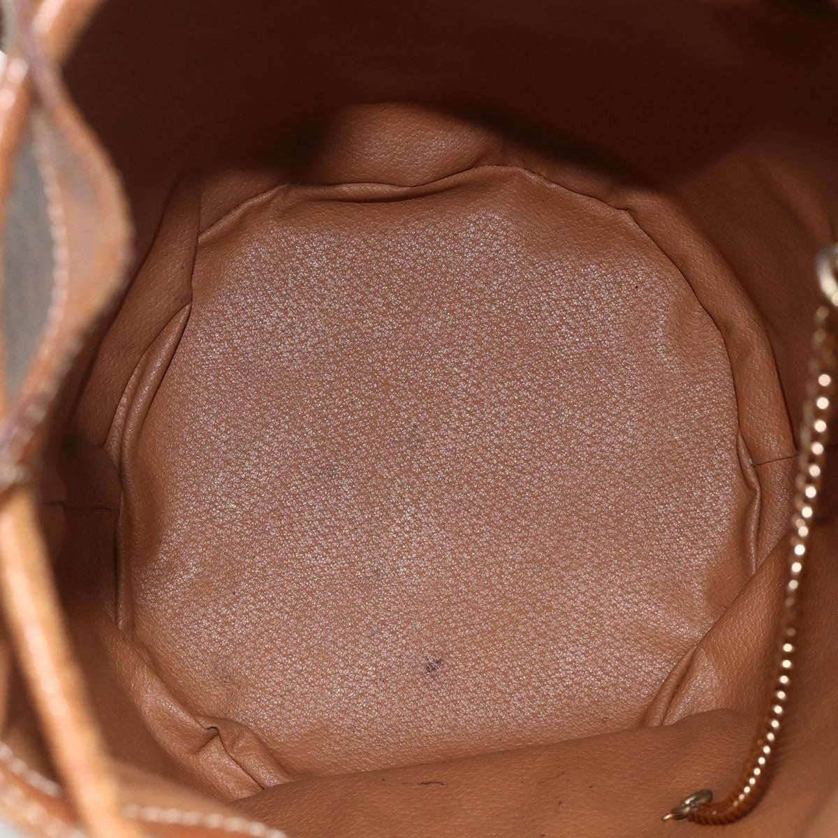 Celine Vintage Macadam Canvas And Leather Brown Canvas Backpack Bag (Pre-Owned)