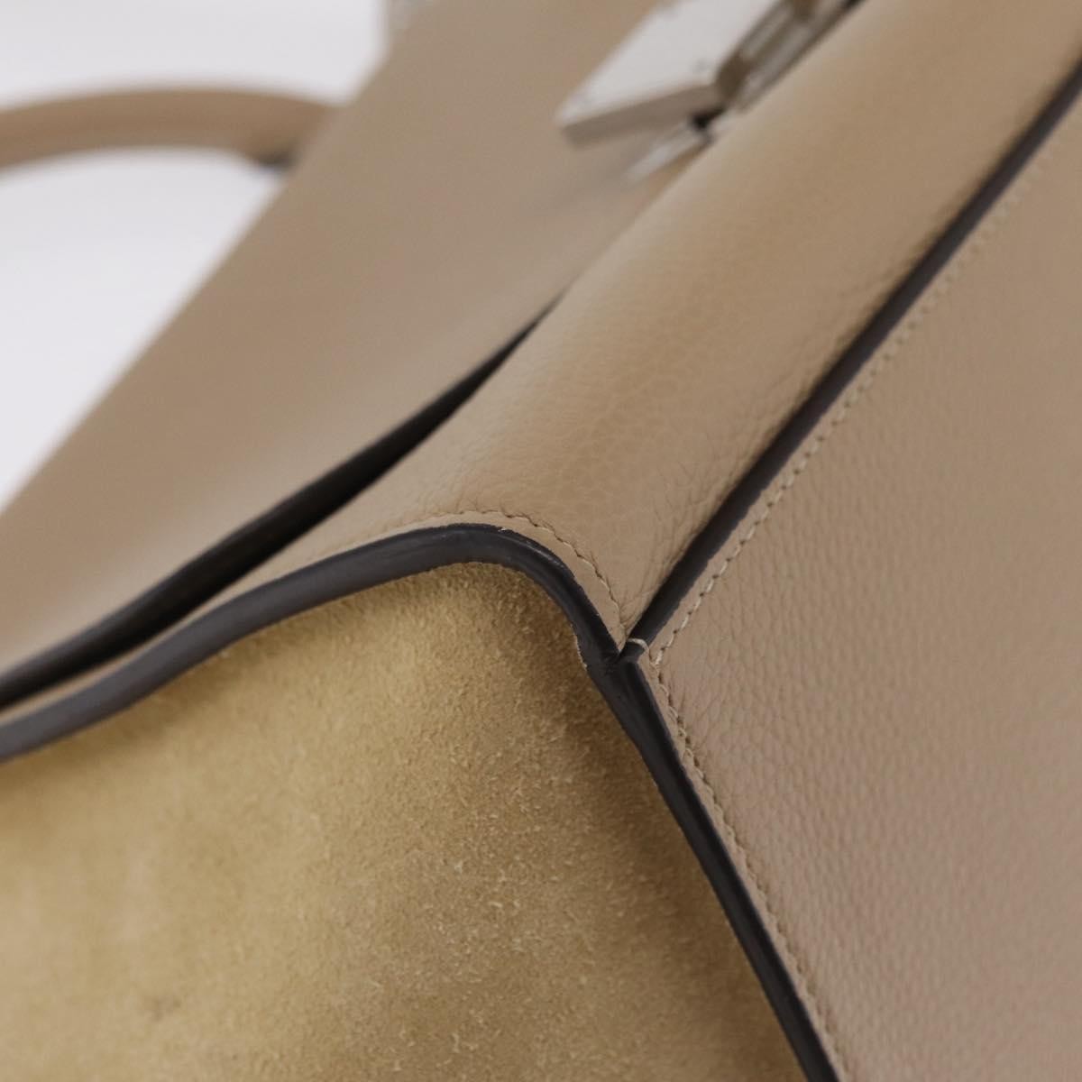 Celine Trapeze Leather Beige Leather Handbag (Pre-Owned)