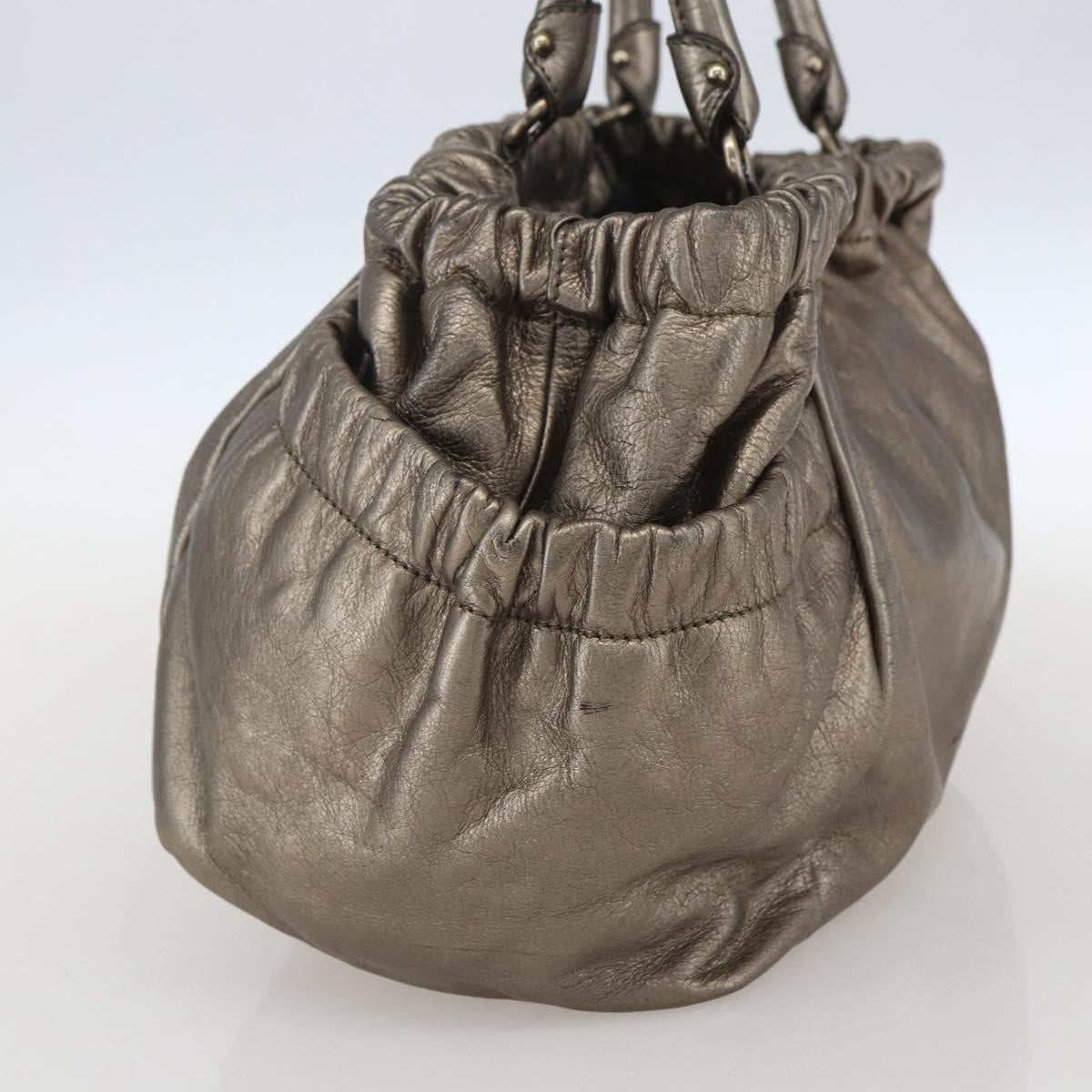 Salvatore Ferragamo Vala Leather Gold Leather Handbag (Pre-Owned)