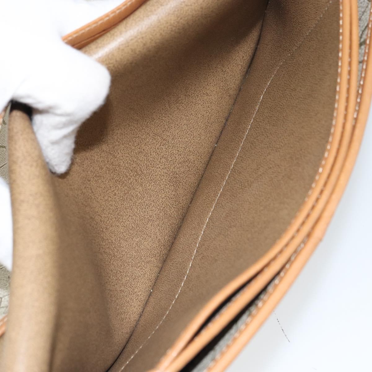 Christian Dior Vintage Honeycomb Clutch Canvas Beige Canvas Clutche & Pouche Bag (Pre-Owned)