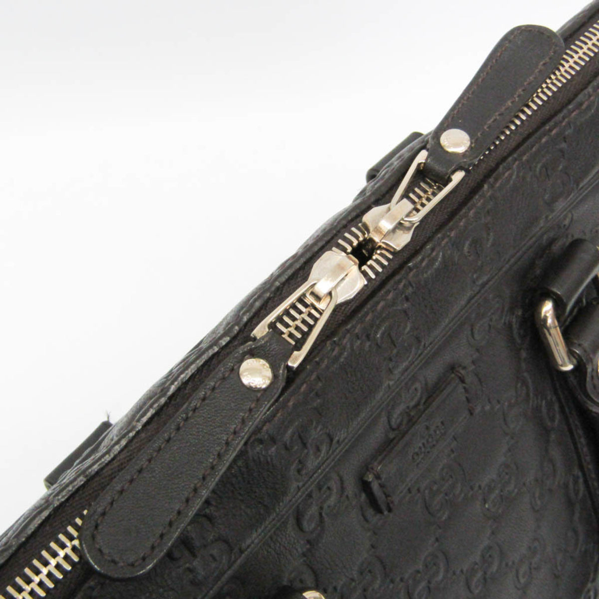 Gucci Gucci Marmont Black Leather Brown Leather Briefcase Bag (Pre-Owned)