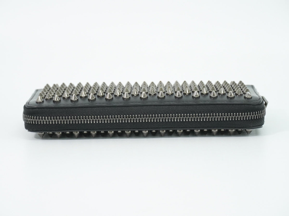 Christian Louboutin Panettone Spiked Leather Black Leather Wallets Accessory (Pre-Owned)