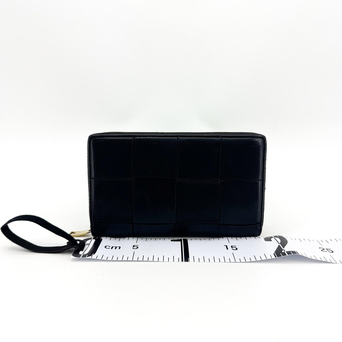 Bottega Veneta Zip Around Intrecciato Nappa Black Leather Wallets Accessory (Pre-Owned)