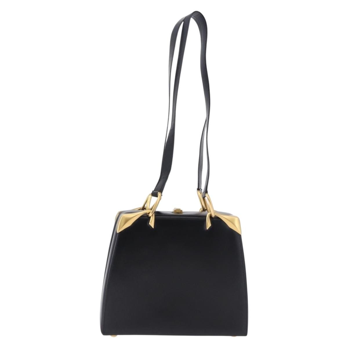 Celine Vintage Leather Black Leather Shoulder Bag Bag (Pre-Owned)