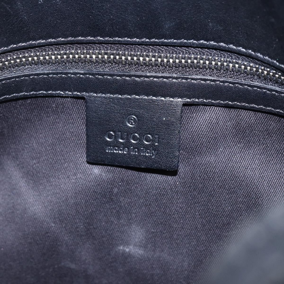 Gucci Belted Bucket Tote Gg Canvas With Leather Black Canvas Tote Bag Bag (Pre-Owned)
