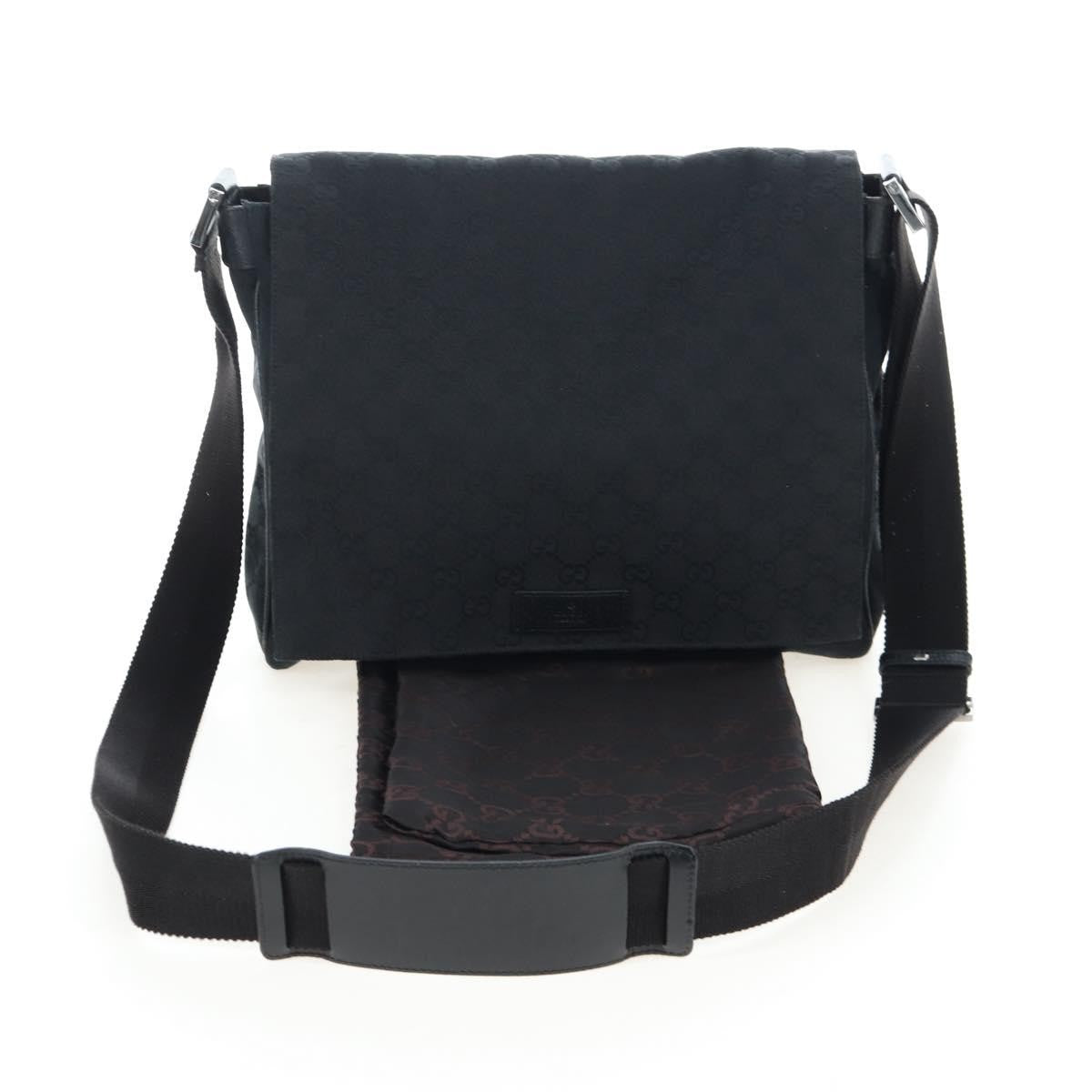 Gucci Shoulder Canvas Black Canvas Shoulder Bag Bag (Pre-Owned)