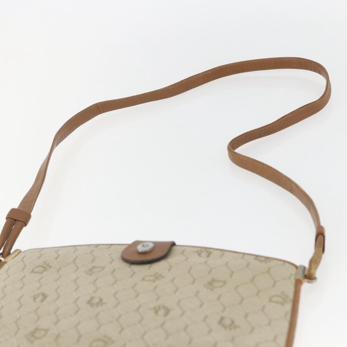 Christian Dior Vintage Honeycomb Canvas And Leather Beige Canvas Shoulder Bag Bag (Pre-Owned)