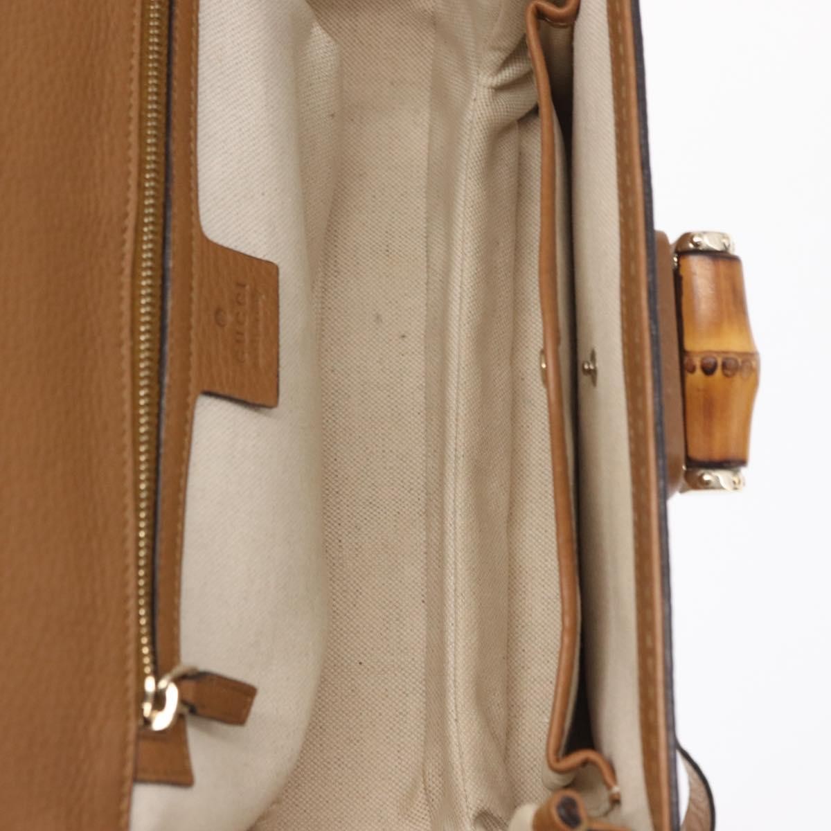 Gucci New Bamboo 1921 Top Handle Leather Brown Leather Handbag (Pre-Owned)