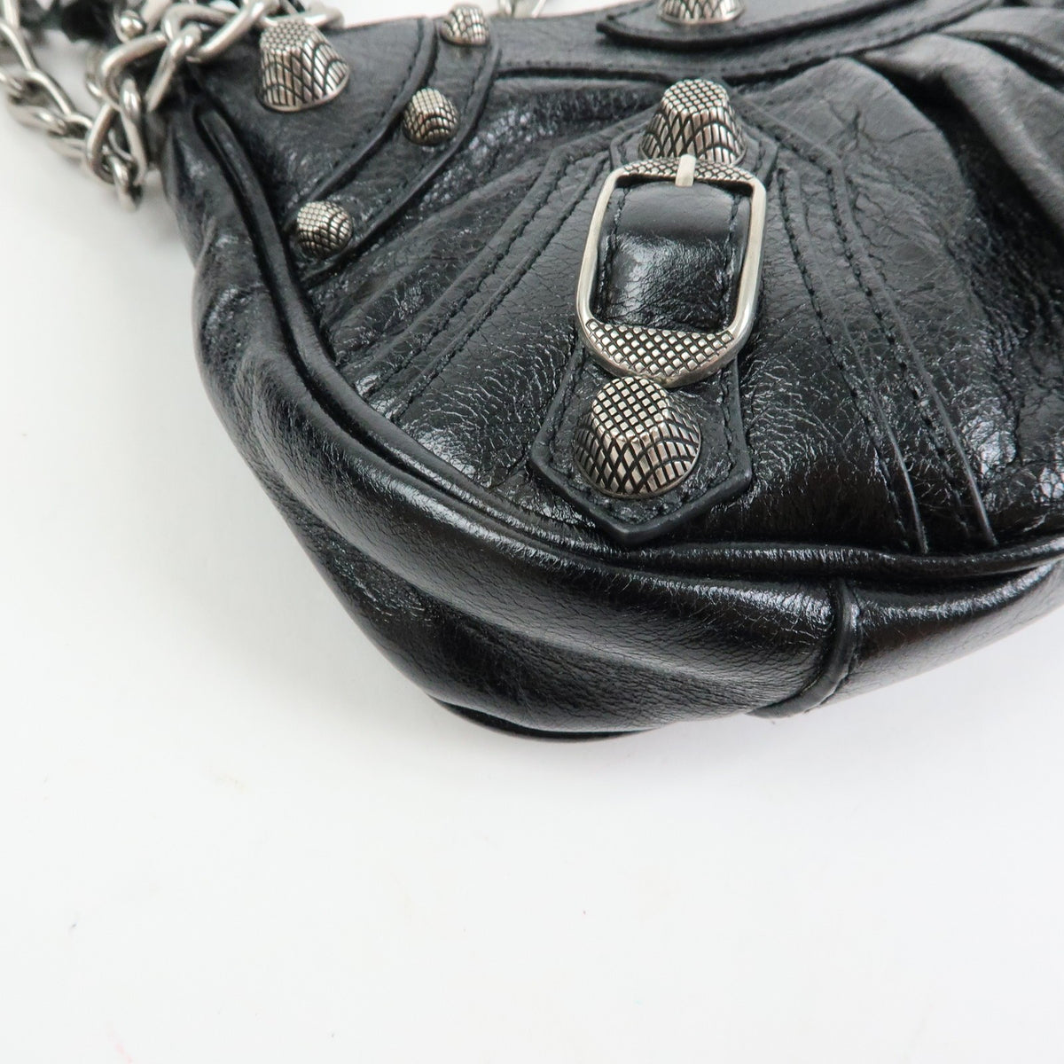 Balenciaga Le Cagole Giant Studs Chain Leather Black Leather Shoulder Bag Bag (Pre-Owned)