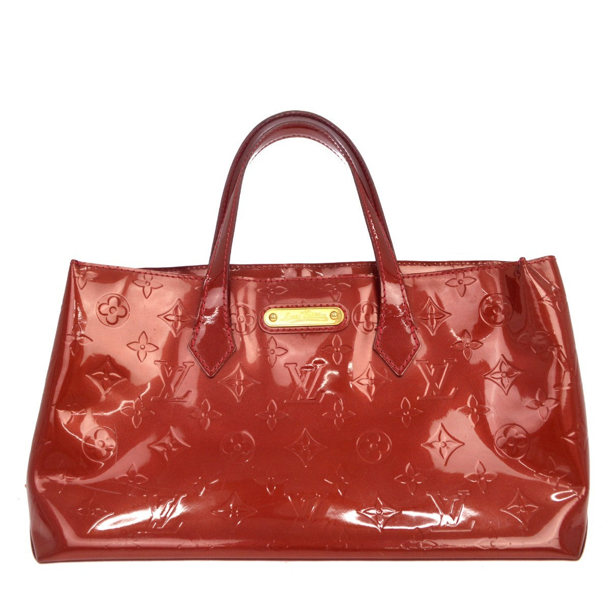 Louis Vuitton Wilshire Monogram Vernis Red Patent_Leather Handbag (Pre-Owned)