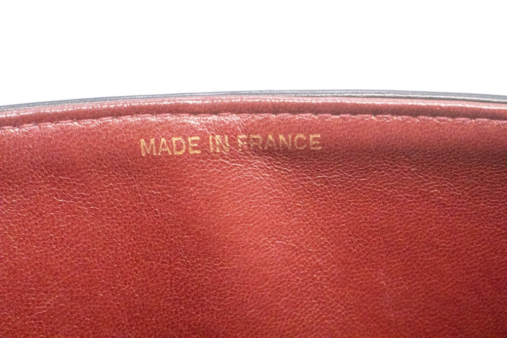 Chanel Classic Flap Lambskin Black Leather Crossbody Bag Bag (Pre-Owned)