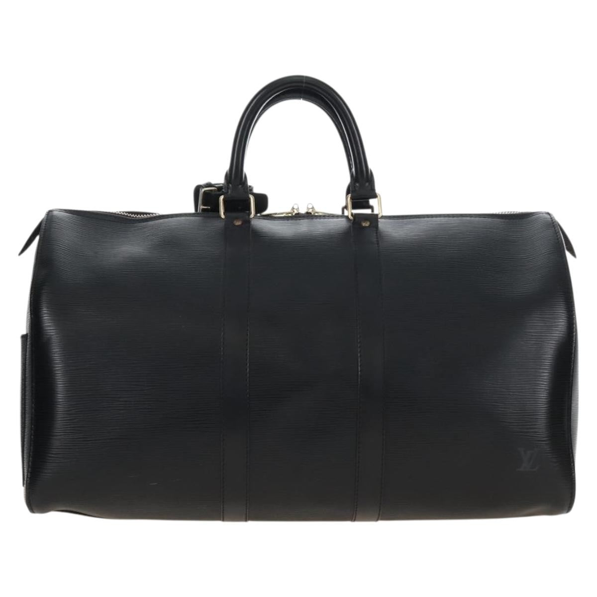 Louis Vuitton Keepall Epi Leather Black Leather Travel Bag Bag (Pre-Owned)