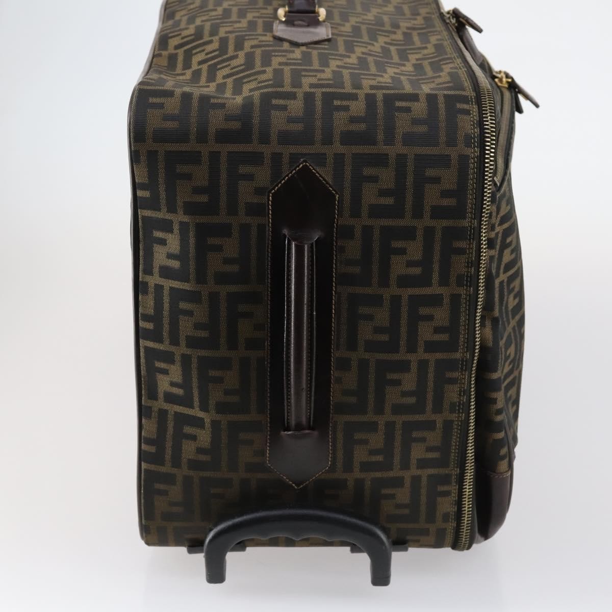 Fendi Vintage Rolling Suitcase Zucca Canvas Brown Canvas Travel Bag Bag (Pre-Owned)