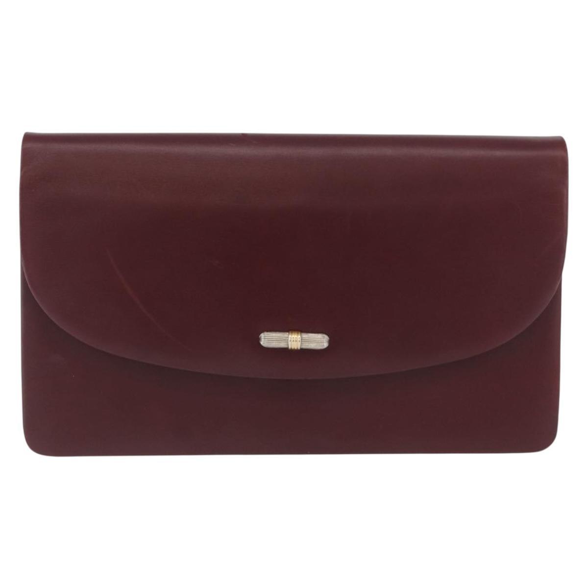 Christian Dior Vintage Chain Flap Leather Burgundy Leather Shoulder Bag Bag (Pre-Owned)