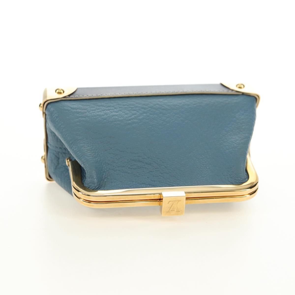 Louis Vuitton Porte-Monnaie Coin Purse Leather Blue Leather Card Holders Accessory (Pre-Owned)
