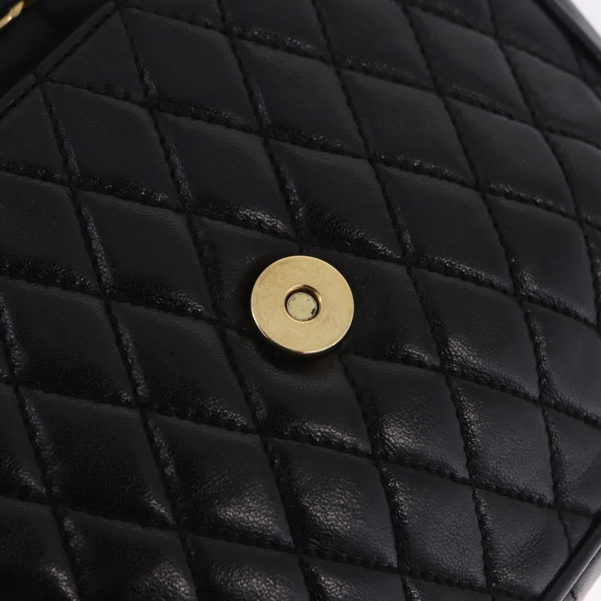 Bally Vintage Chain Quilted Leather Black Leather Shoulder Bag Bag (Pre-Owned)