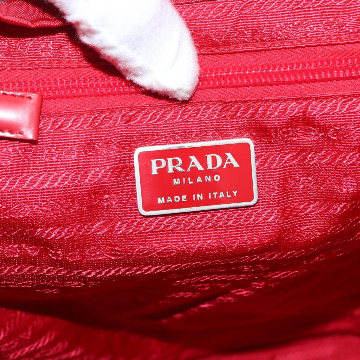 Prada Double Front Pocket Tessuto Red Nylon Backpack Bag (Pre-Owned)