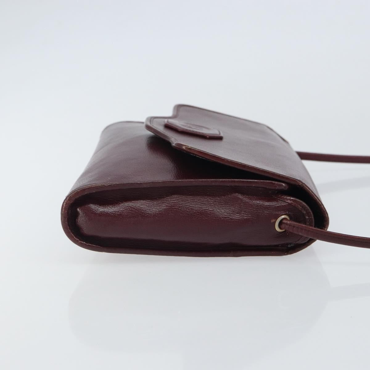 Christian Dior Vintage Leather Burgundy Leather Shoulder Bag Bag (Pre-Owned)