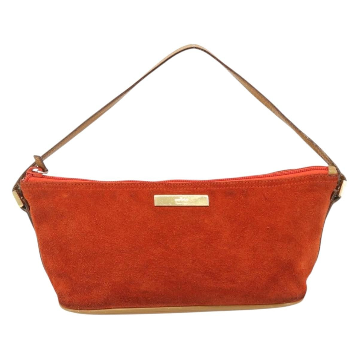 Gucci Vintage Suede Orange Suede Clutche & Pouche Bag (Pre-Owned)