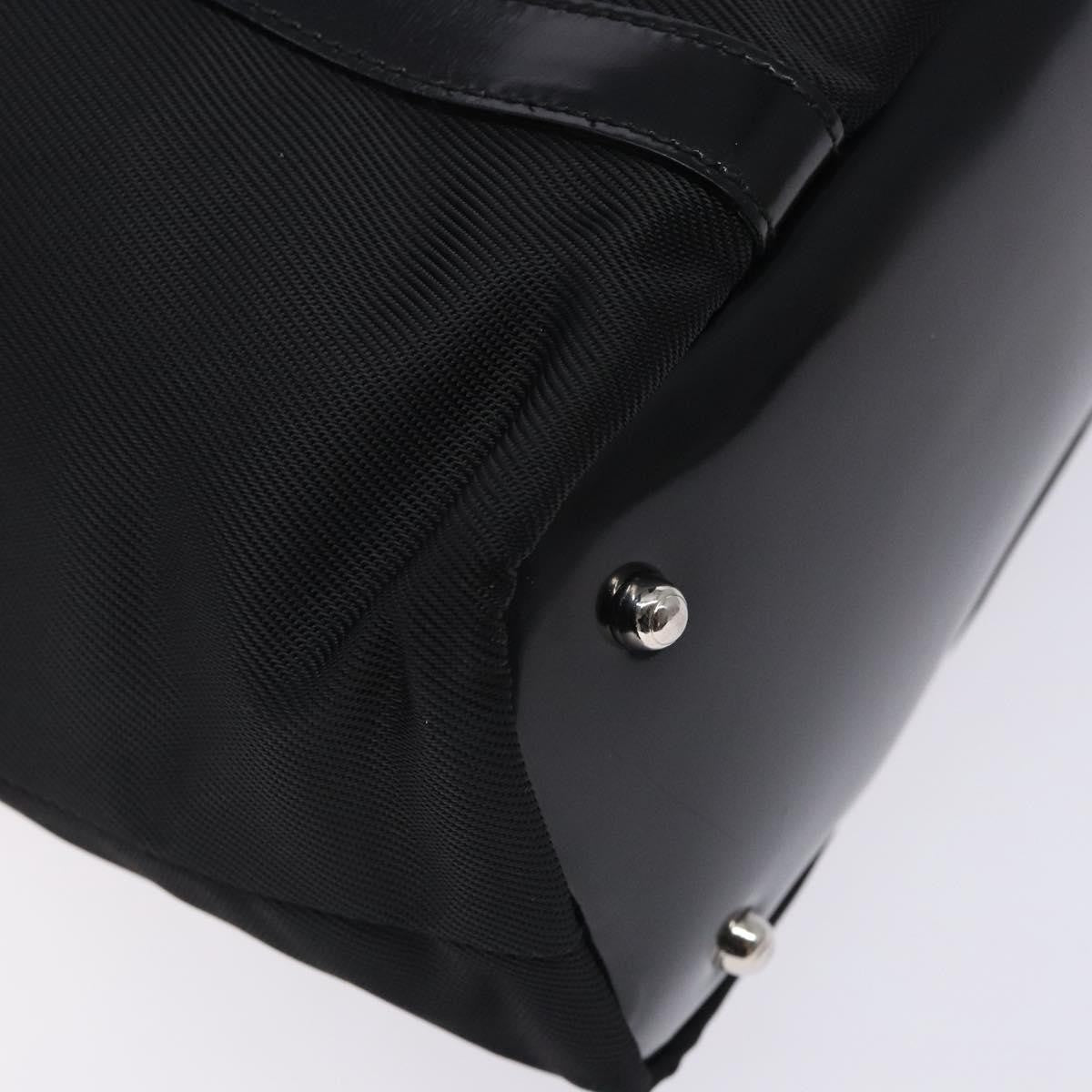 Gucci Vintage Bamboo Handle Tote Nylon Black Nylon Tote Bag Bag (Pre-Owned)