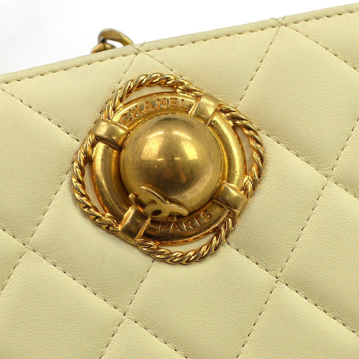 Chanel Evening By The Sea Lambskin Beige Leather Clutche & Pouche Bag (Pre-Owned)