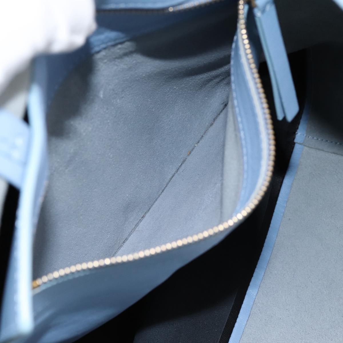 Celine Vertical Bi-Cabas Leather Blue Leather Tote Bag Bag (Pre-Owned)
