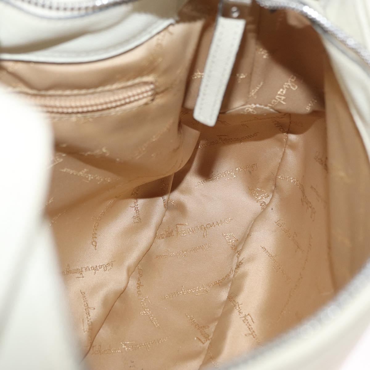 Salvatore Ferragamo Gancini Leather Beige Leather Shoulder Bag Bag (Pre-Owned)