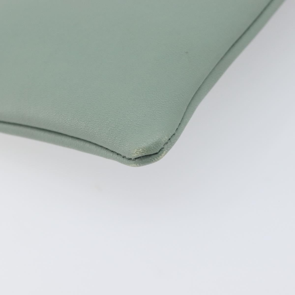 Celine Solo Leather Green Leather Clutche & Pouche Bag (Pre-Owned)