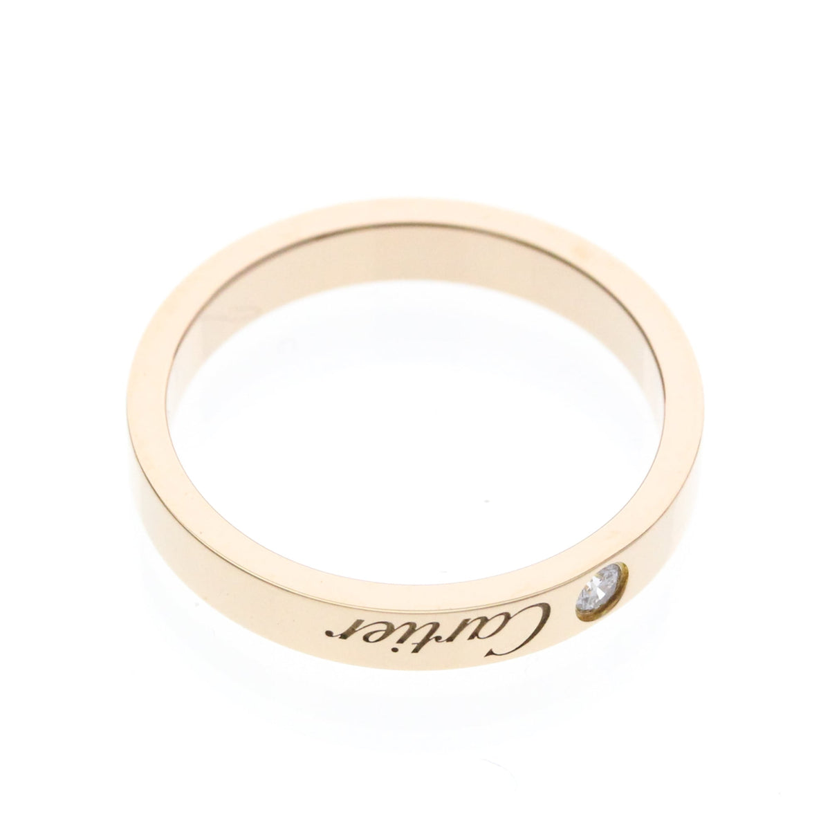 Cartier C De Cartier Wedding Band Platinum With Diamond Gold Pink_Gold Ring Jewelry (Pre-Owned)