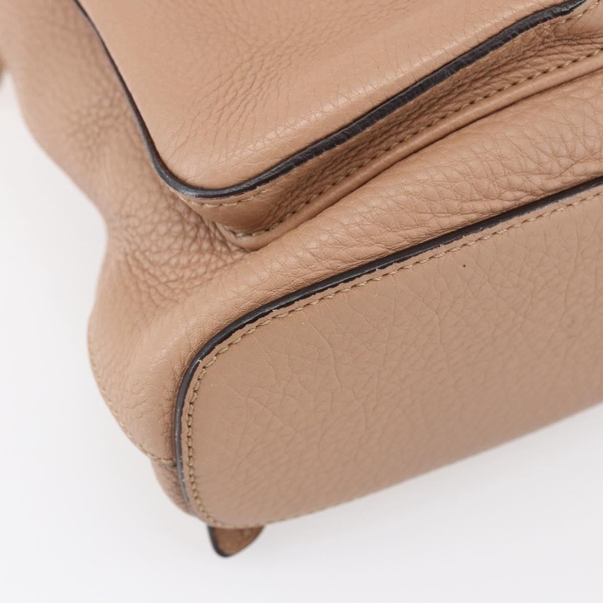 Gucci Vintage Bamboo Leather Beige Leather Backpack Bag (Pre-Owned)