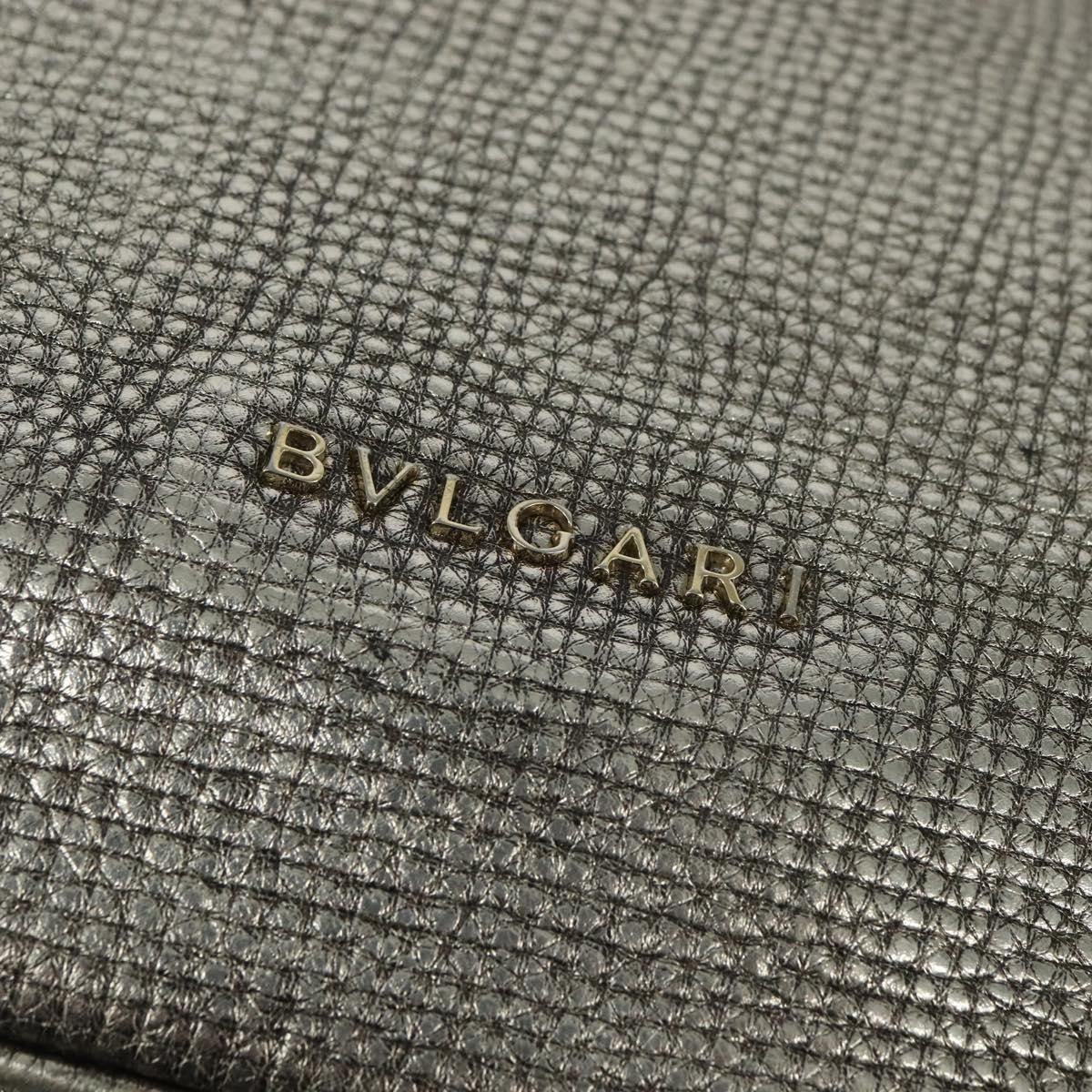 Bvlgari Leoni Top Handle Leather Silver Leather Handbag (Pre-Owned)