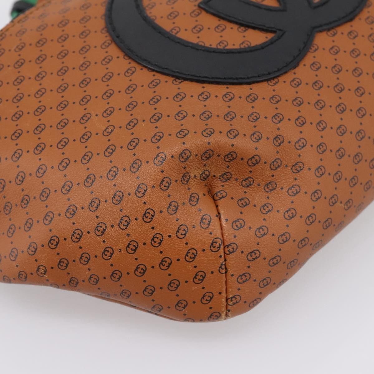 Gucci Dapper Dan Belt Gg Print Leather Brown Leather Clutche & Pouche Bag (Pre-Owned)