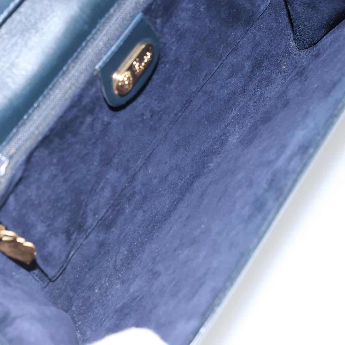 Gucci Vintage Interlocking G Flap Leather Navy Leather Shoulder Bag Bag (Pre-Owned)