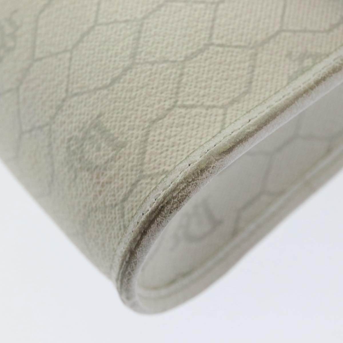 Christian Dior Vintage Honeycomb Canvas White Canvas Shoulder Bag Bag (Pre-Owned)