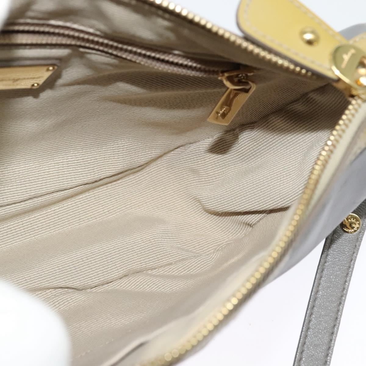 Salvatore Ferragamo Vala Leather Gray Leather Shoulder Bag Bag (Pre-Owned)