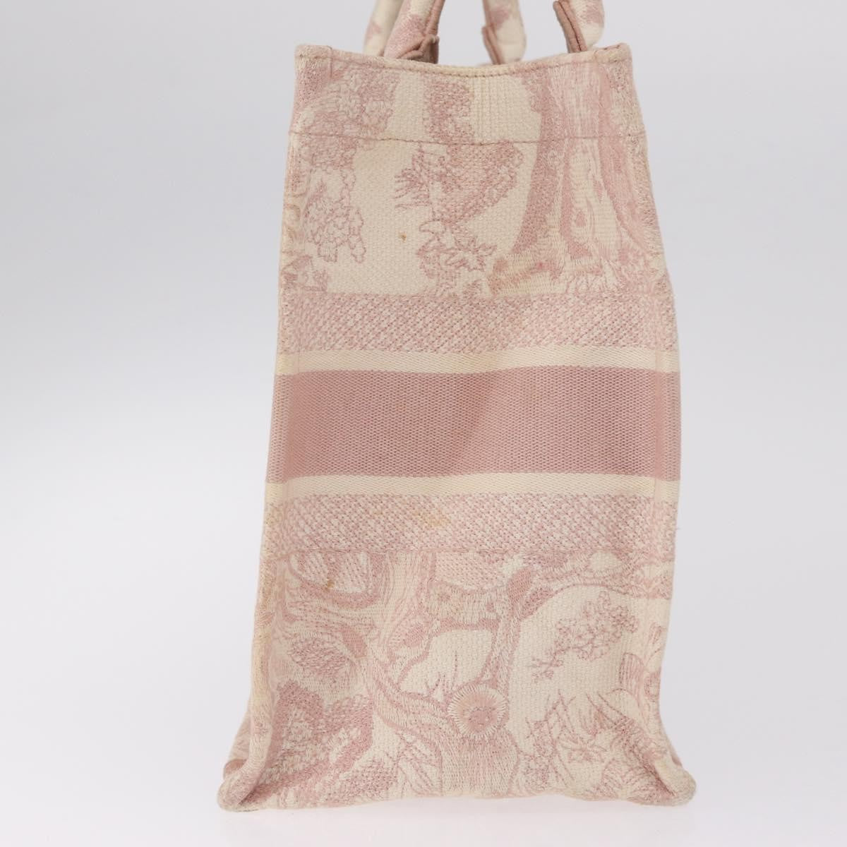 Christian Dior Book Embroidered Canvas Pink Canvas Tote Bag Bag (Pre-Owned)