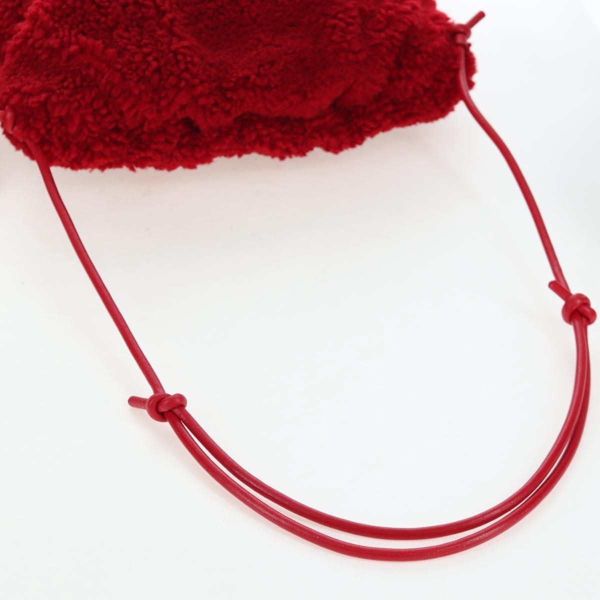 Bottega Veneta The Fringe Leather Red Wool Clutche & Pouche Bag (Pre-Owned)