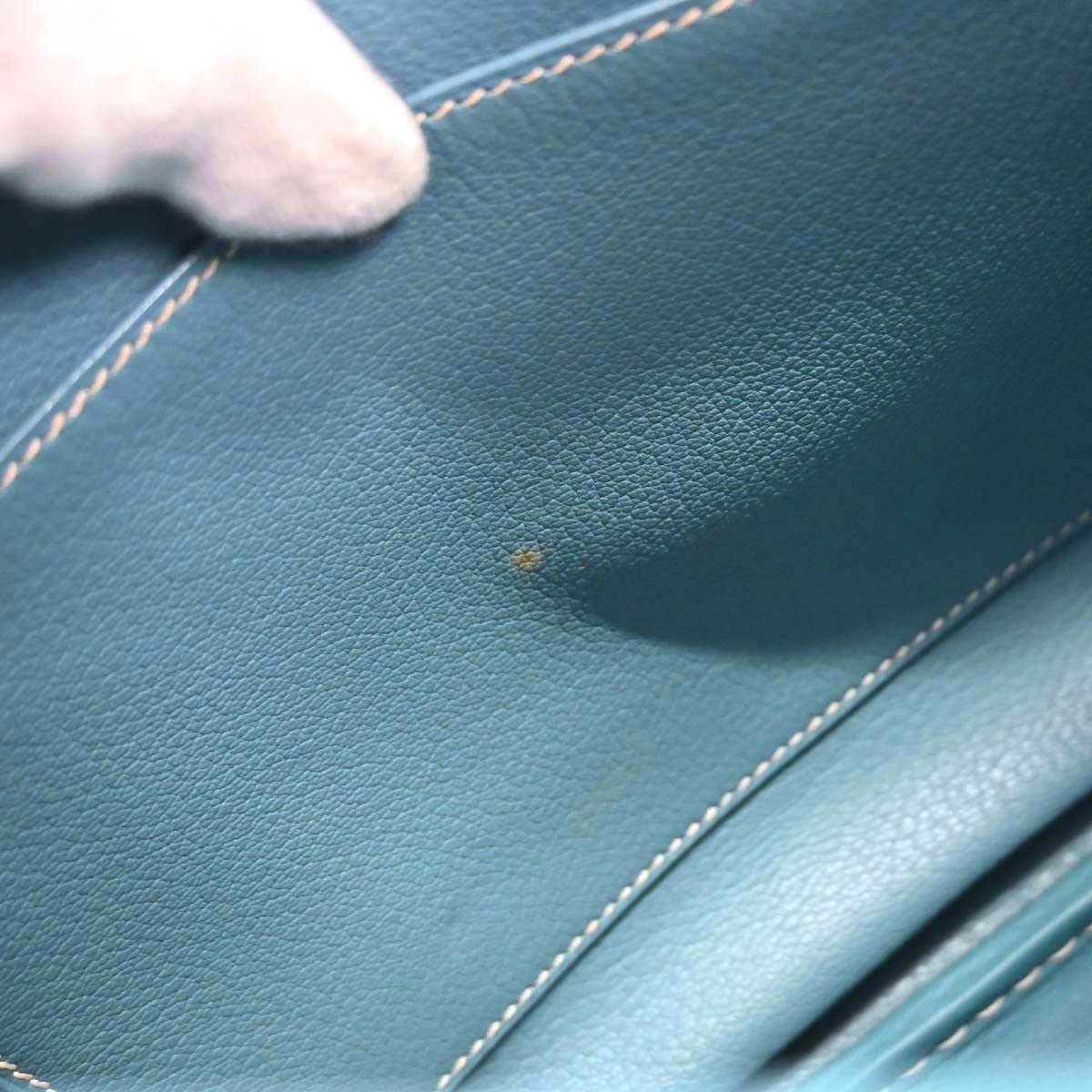 Hermes Christine Leather Blue Leather Handbag (Pre-Owned)
