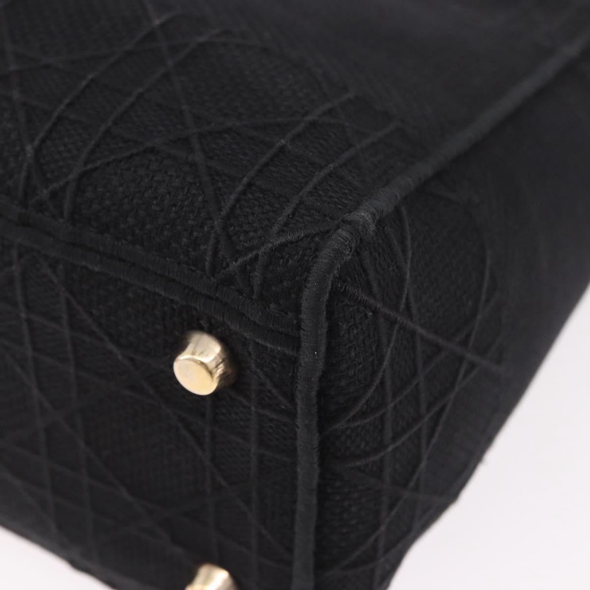 Christian Dior Lady Dior Black Canvas Handbag (Pre-Owned)