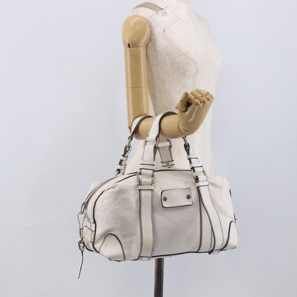 Chloe Handbag Leather White Leather Handbag (Pre-Owned)